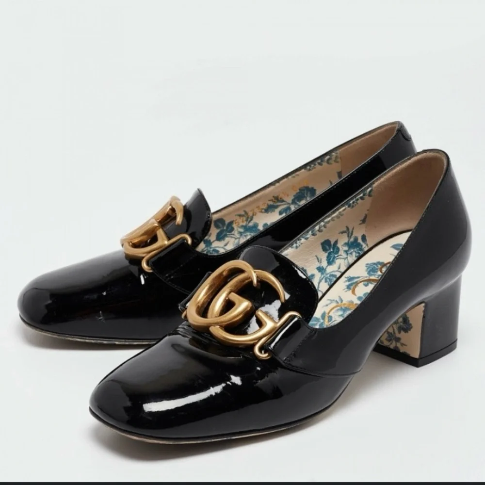 VERNICE MARMONT PUMP BLACK  PATENT  GG LOGO - Picture 3 of 11